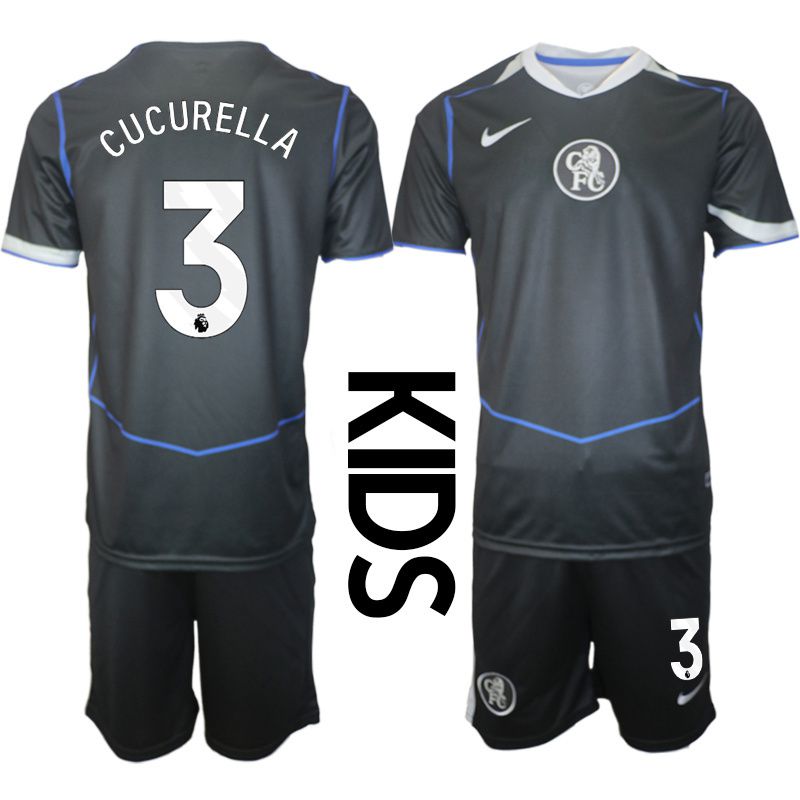 Youth 2025-2026 Club Chelsea away black #3 Soccer Jersey